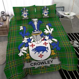 Irish Crowley or O'Crouley Coat of Arms Family Crest Ireland Bedding Set Irish National Tartan Irish County Bedding Set Duvet Covers