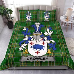 Irish Crowley or O'Crouley Coat of Arms Family Crest Ireland Bedding Set Irish National Tartan Irish County Bedding Set Duvet Covers