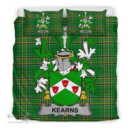 Irish Kearns or O'Kearon Coat of Arms Family Crest Ireland Bedding Set Irish National Tartan Irish County Bedding Set Duvet Covers