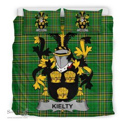 Irish Kielty ot O'Quilty Coat of Arms Family Crest Ireland Bedding Set Irish National Tartan Irish County Bedding Set Duvet Covers