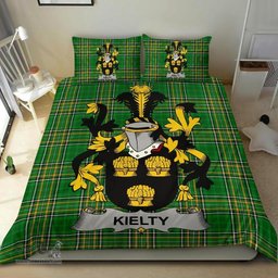 Irish Kielty ot O'Quilty Coat of Arms Family Crest Ireland Bedding Set Irish National Tartan Irish County Bedding Set Duvet Covers
