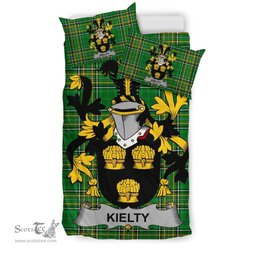 Irish Kielty ot O'Quilty Coat of Arms Family Crest Ireland Bedding Set Irish National Tartan Irish County Bedding Set Duvet Covers