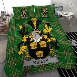 Irish Kielty ot O'Quilty Coat of Arms Family Crest Ireland Bedding Set Irish National Tartan Irish County Bedding Set Duvet Covers