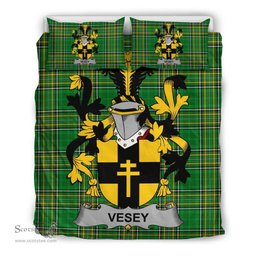 Irish Vesey Coat of Arms Family Crest Ireland Bedding Set Irish National Tartan Irish County Bedding Set Duvet Covers