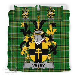 Irish Vesey Coat of Arms Family Crest Ireland Bedding Set Irish National Tartan Irish County Bedding Set Duvet Covers