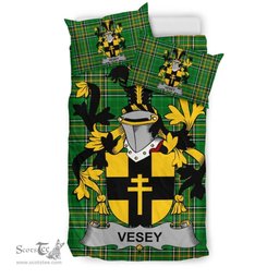 Irish Vesey Coat of Arms Family Crest Ireland Bedding Set Irish National Tartan Irish County Bedding Set Duvet Covers