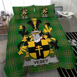 Irish Vesey Coat of Arms Family Crest Ireland Bedding Set Irish National Tartan Irish County Bedding Set Duvet Covers