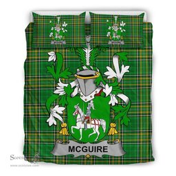 Irish McGuire and Maguire Coat of Arms Family Crest Ireland Bedding Set Irish National Tartan Irish County Bedding Set Duvet Covers