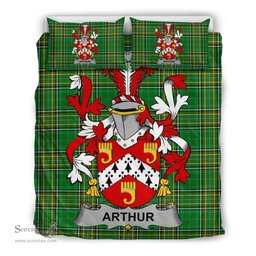 Irish Arthur Coat of Arms Family Crest Ireland Bedding Set Irish National Tartan Irish County Bedding Set Duvet Covers