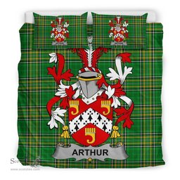 Irish Arthur Coat of Arms Family Crest Ireland Bedding Set Irish National Tartan Irish County Bedding Set Duvet Covers