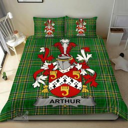 Irish Arthur Coat of Arms Family Crest Ireland Bedding Set Irish National Tartan Irish County Bedding Set Duvet Covers