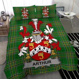 Irish Arthur Coat of Arms Family Crest Ireland Bedding Set Irish National Tartan Irish County Bedding Set Duvet Covers