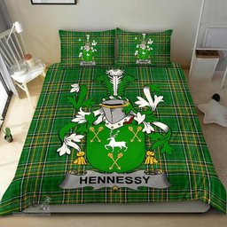 Irish Hennessy or O'Hennessy Coat of Arms Family Crest Ireland Bedding Set Irish National Tartan Irish County Bedding Set Duvet Covers