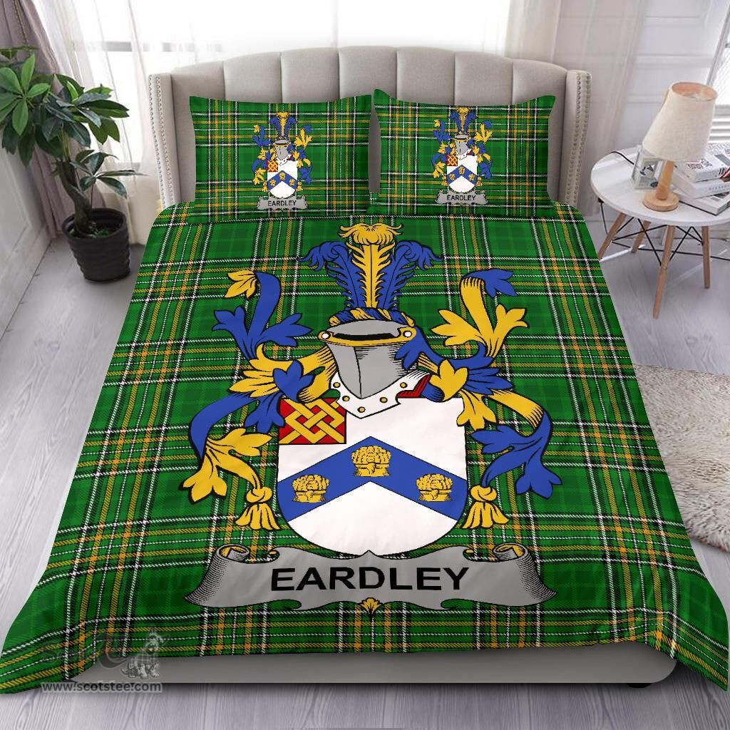 Irish Eardley Coat of Arms Family Crest Ireland Bedding Set Irish National Tartan Irish County Bedding Set Duvet Covers