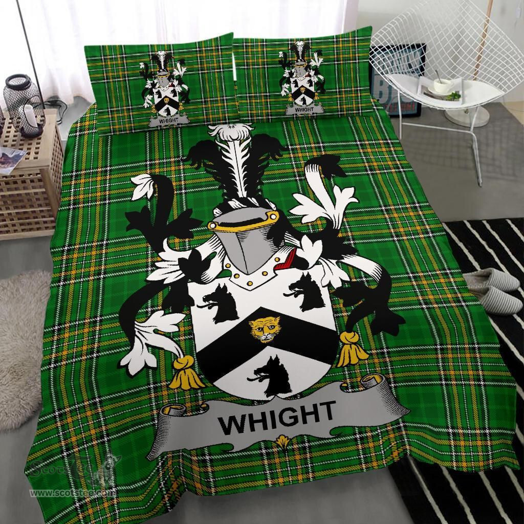 Irish Whight Coat of Arms Family Crest Ireland Bedding Set Irish National Tartan Irish County Bedding Set Duvet Covers