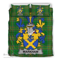 Irish Markham Coat of Arms Family Crest Ireland Bedding Set Irish National Tartan Irish County Bedding Set Duvet Covers