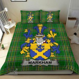 Irish Markham Coat of Arms Family Crest Ireland Bedding Set Irish National Tartan Irish County Bedding Set Duvet Covers