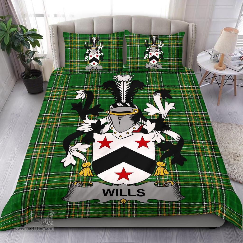 Irish Wills Coat of Arms Family Crest Ireland Bedding Set Irish National Tartan Irish County Bedding Set Duvet Covers