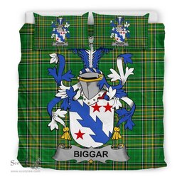 Irish Biggar Coat of Arms Family Crest Ireland Bedding Set Irish National Tartan Irish County Bedding Set Duvet Covers