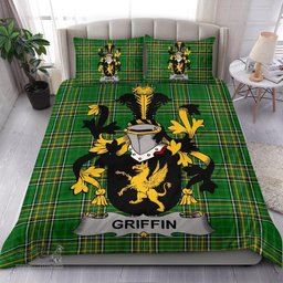 Irish Griffin or O'Griffy Coat of Arms Family Crest Ireland Bedding Set Irish National Tartan Irish County Bedding Set Duvet Covers