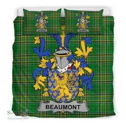 Irish Beaumont Coat of Arms Family Crest Ireland Bedding Set Irish National Tartan Irish County Bedding Set Duvet Covers