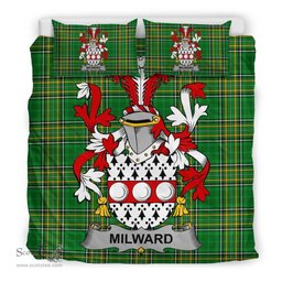 Irish Milward Coat of Arms Family Crest Ireland Bedding Set Irish National Tartan Irish County Bedding Set Duvet Covers