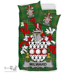 Irish Milward Coat of Arms Family Crest Ireland Bedding Set Irish National Tartan Irish County Bedding Set Duvet Covers