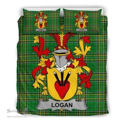 Irish Logan Coat of Arms Family Crest Ireland Bedding Set Irish National Tartan Irish County Bedding Set Duvet Covers