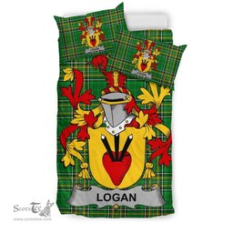 Irish Logan Coat of Arms Family Crest Ireland Bedding Set Irish National Tartan Irish County Bedding Set Duvet Covers