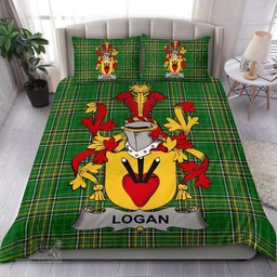 Irish Logan Coat of Arms Family Crest Ireland Bedding Set Irish National Tartan Irish County Bedding Set Duvet Covers