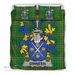 Irish Dinneen or O'Dinneen Coat of Arms Family Crest Ireland Bedding Set Irish National Tartan Irish County Bedding Set Duvet Covers