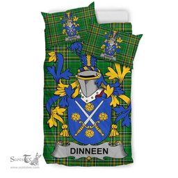 Irish Dinneen or O'Dinneen Coat of Arms Family Crest Ireland Bedding Set Irish National Tartan Irish County Bedding Set Duvet Covers
