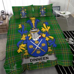 Irish Dinneen or O'Dinneen Coat of Arms Family Crest Ireland Bedding Set Irish National Tartan Irish County Bedding Set Duvet Covers