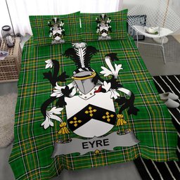Irish Eyre Coat of Arms Family Crest Ireland Bedding Set Irish National Tartan Irish County Bedding Set Duvet Covers