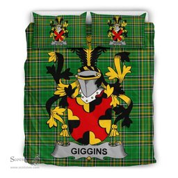 Irish Giggins Coat of Arms Family Crest Ireland Bedding Set Irish National Tartan Irish County Bedding Set Duvet Covers