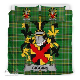 Irish Giggins Coat of Arms Family Crest Ireland Bedding Set Irish National Tartan Irish County Bedding Set Duvet Covers