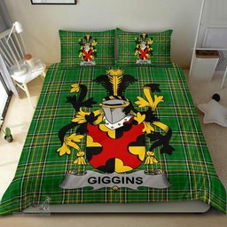 Irish Giggins Coat of Arms Family Crest Ireland Bedding Set Irish National Tartan Irish County Bedding Set Duvet Covers