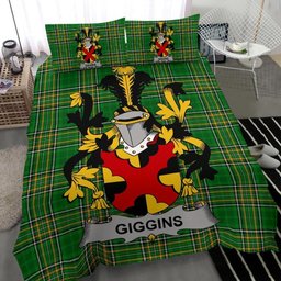 Irish Giggins Coat of Arms Family Crest Ireland Bedding Set Irish National Tartan Irish County Bedding Set Duvet Covers