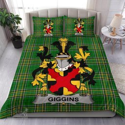 Irish Giggins Coat of Arms Family Crest Ireland Bedding Set Irish National Tartan Irish County Bedding Set Duvet Covers