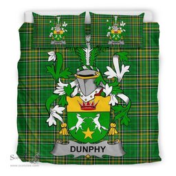 Irish Dunphy (Middle Temple - Burke's) Coat of Arms Family Crest Ireland Bedding Set Irish National Tartan Irish County Bedding Set Duvet Covers