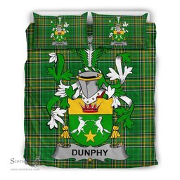 Irish Dunphy (Middle Temple - Burke's) Coat of Arms Family Crest Ireland Bedding Set Irish National Tartan Irish County Bedding Set Duvet Covers