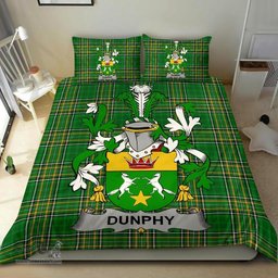 Irish Dunphy (Middle Temple - Burke's) Coat of Arms Family Crest Ireland Bedding Set Irish National Tartan Irish County Bedding Set Duvet Covers