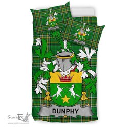Irish Dunphy (Middle Temple - Burke's) Coat of Arms Family Crest Ireland Bedding Set Irish National Tartan Irish County Bedding Set Duvet Covers