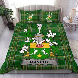 Irish Dunphy (Middle Temple - Burke's) Coat of Arms Family Crest Ireland Bedding Set Irish National Tartan Irish County Bedding Set Duvet Covers