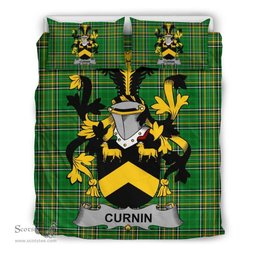 Irish Curnin or O'Curneen Coat of Arms Family Crest Ireland Bedding Set Irish National Tartan Irish County Bedding Set Duvet Covers