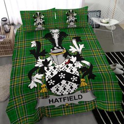 Irish Hatfield Coat of Arms Family Crest Ireland Bedding Set Irish National Tartan Irish County Bedding Set Duvet Covers