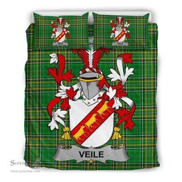 Irish Veile or Veale Coat of Arms Family Crest Ireland Bedding Set Irish National Tartan Irish County Bedding Set Duvet Covers