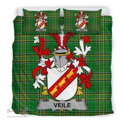Irish Veile or Veale Coat of Arms Family Crest Ireland Bedding Set Irish National Tartan Irish County Bedding Set Duvet Covers