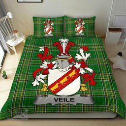 Irish Veile or Veale Coat of Arms Family Crest Ireland Bedding Set Irish National Tartan Irish County Bedding Set Duvet Covers