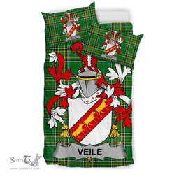 Irish Veile or Veale Coat of Arms Family Crest Ireland Bedding Set Irish National Tartan Irish County Bedding Set Duvet Covers